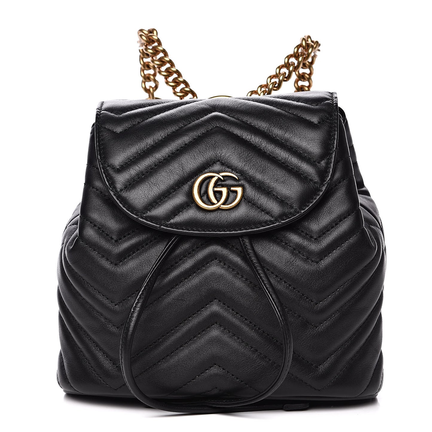Calfskin Matelasse GG Marmont Flap Backpack Black