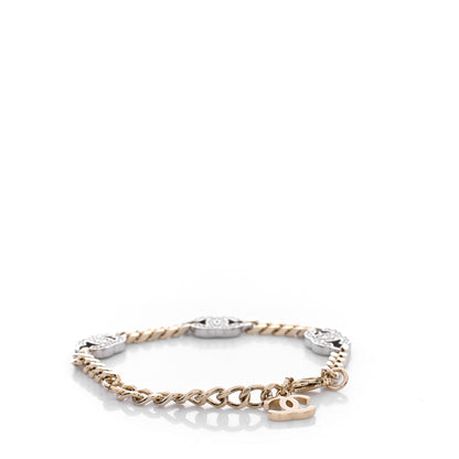 Chanel Crystal CC Chain Bracelet Gold Silver 3 of 4