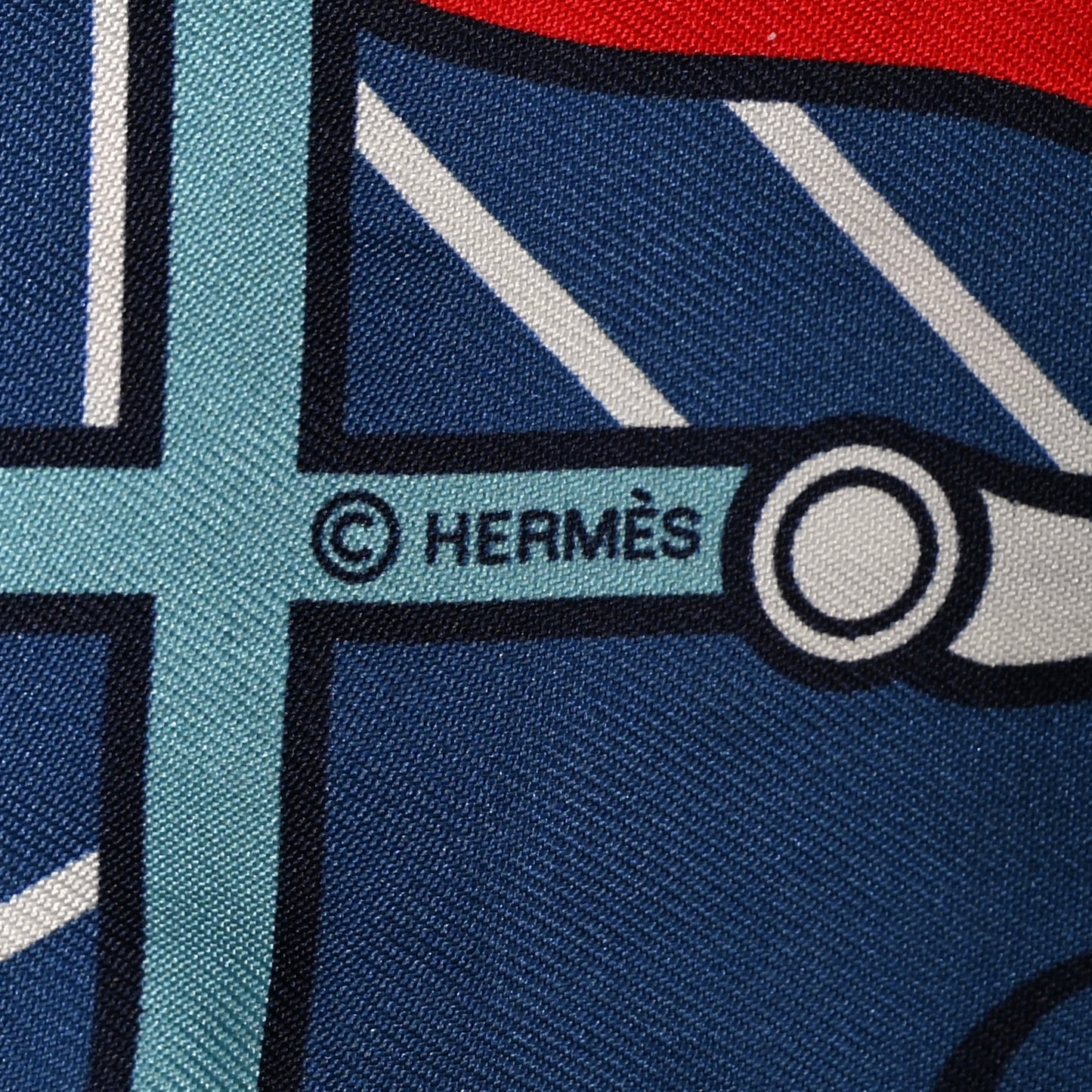Silk Quadrige Twilly Rouge Bleu Blanc