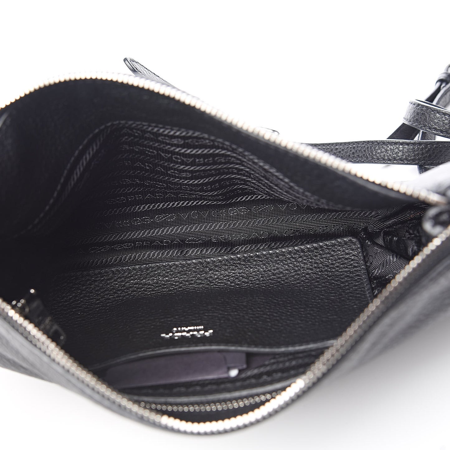 Vitello Daino Crossbody Bag Black