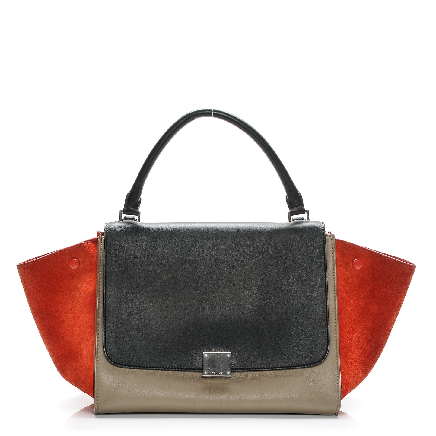 Smooth Calfskin Suede Medium Tri-Color Trapeze