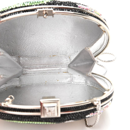 Judith Leiber Swarovski Crystal Flower Minaudiere Clutch Gold Multicolor 6 of 10