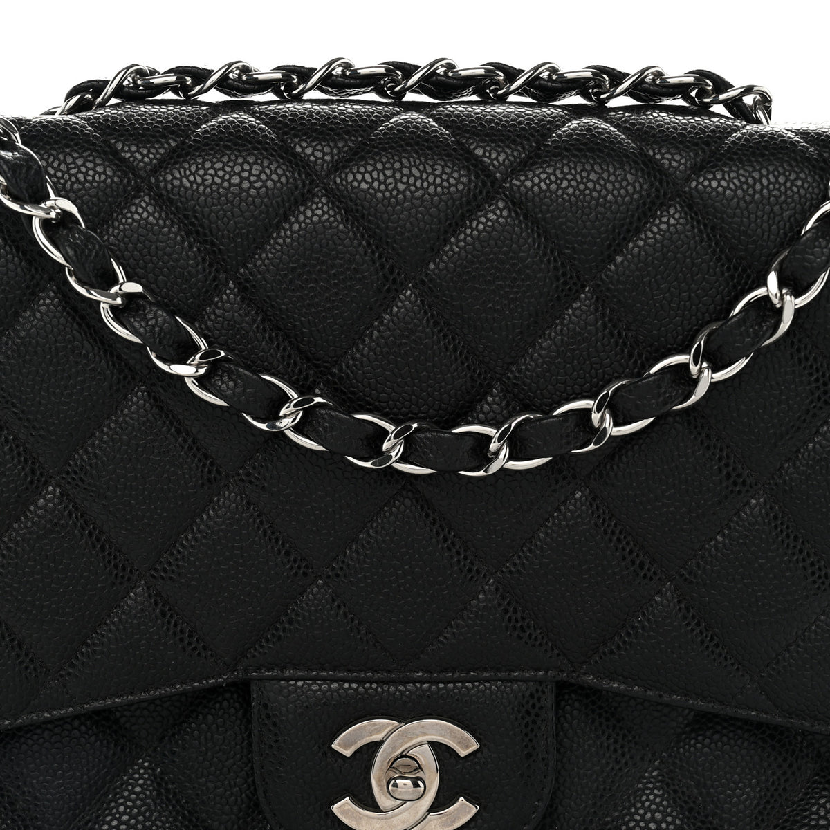 Caviar Quilted Jumbo Single Flap Black