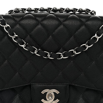 Chanel Caviar Quilted Jumbo Single Flap Black 8 of 13