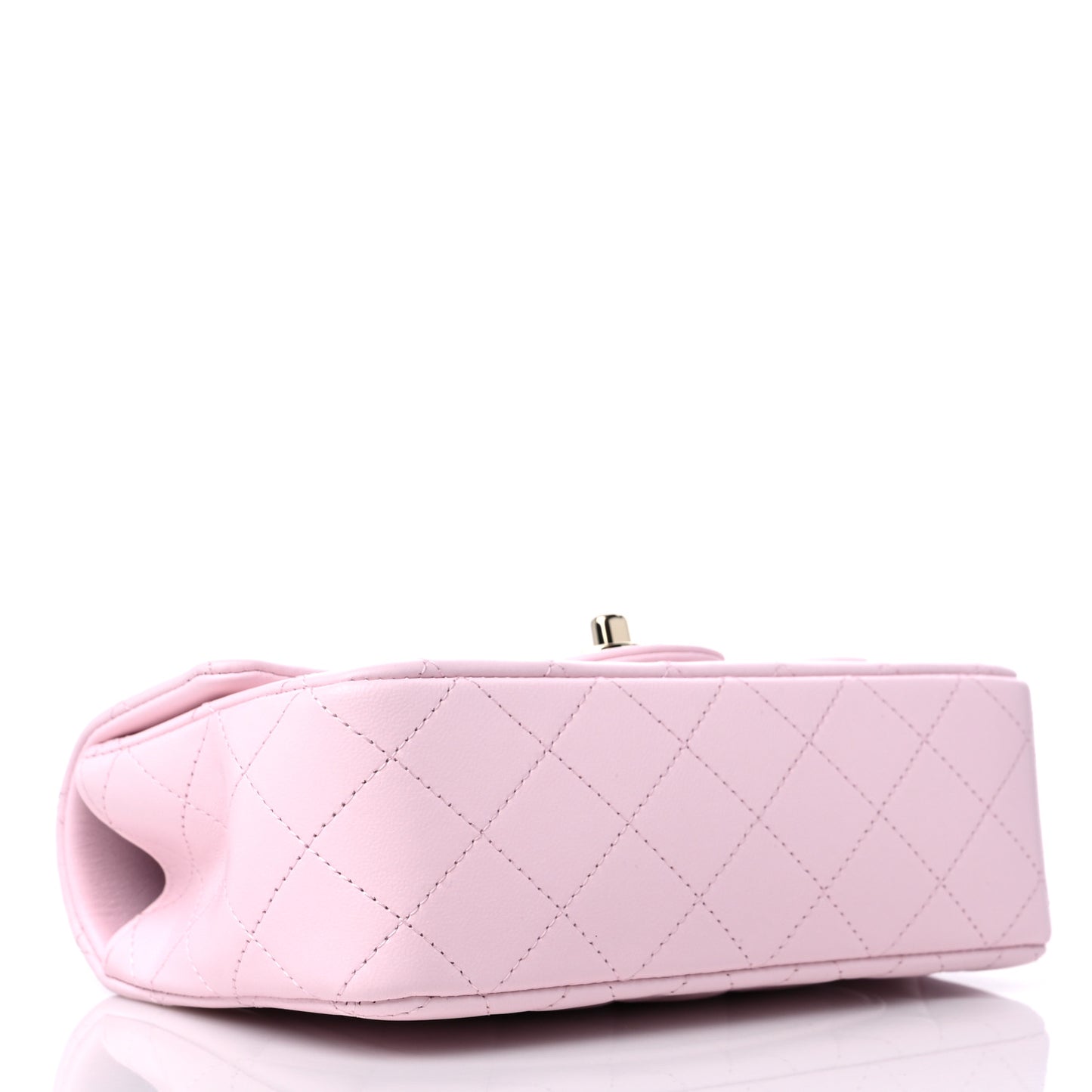 Lambskin Quilted Mini Top Handle Rectangular Flap Light Pink