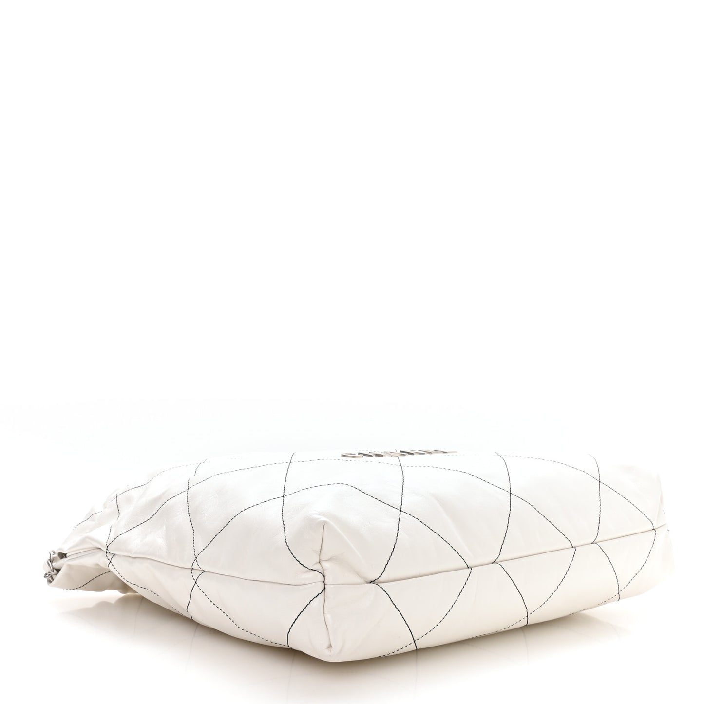 Shiny Calfskin Quilted Chanel 22 White Black