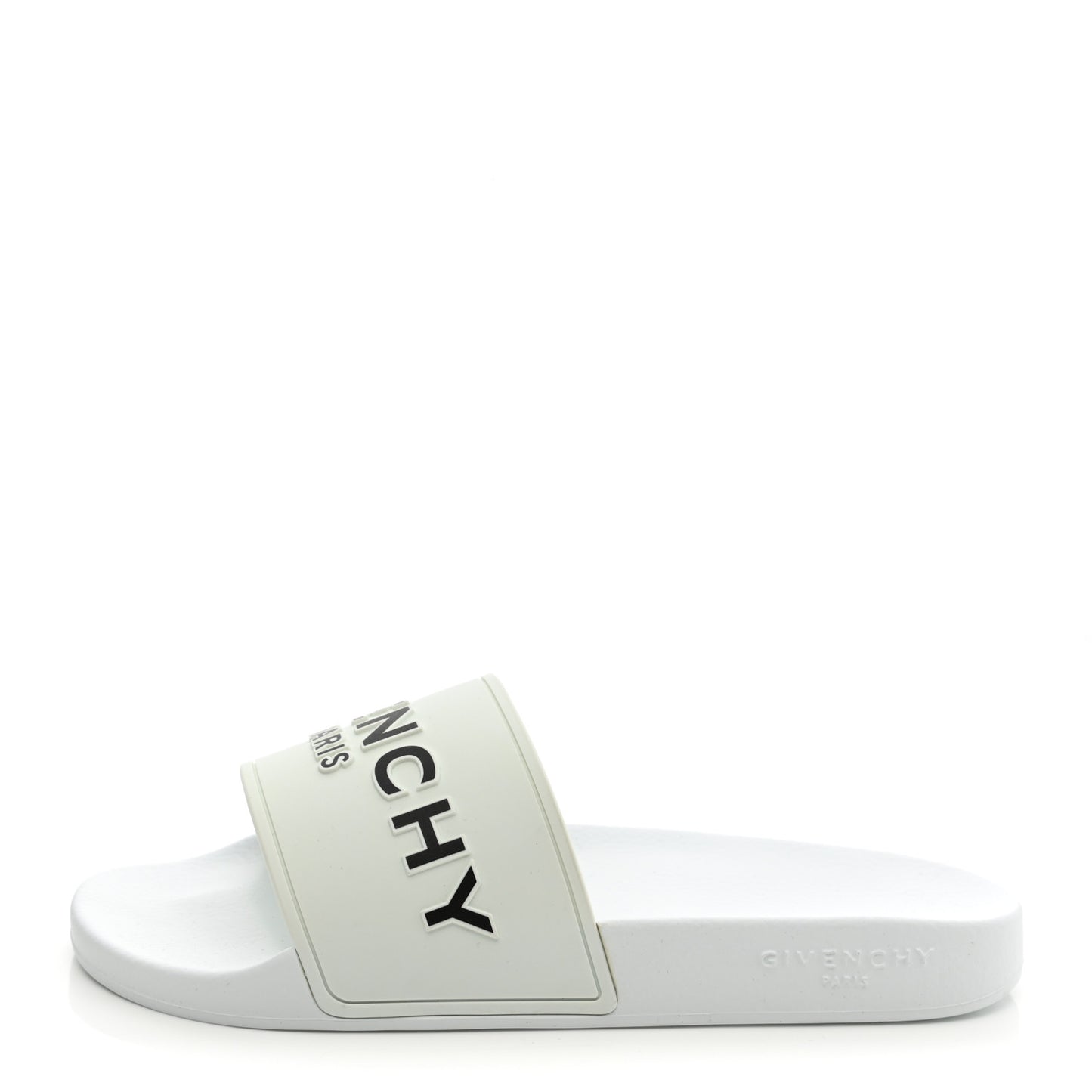 Rubber Logo Pool Slide Sandals 40 White