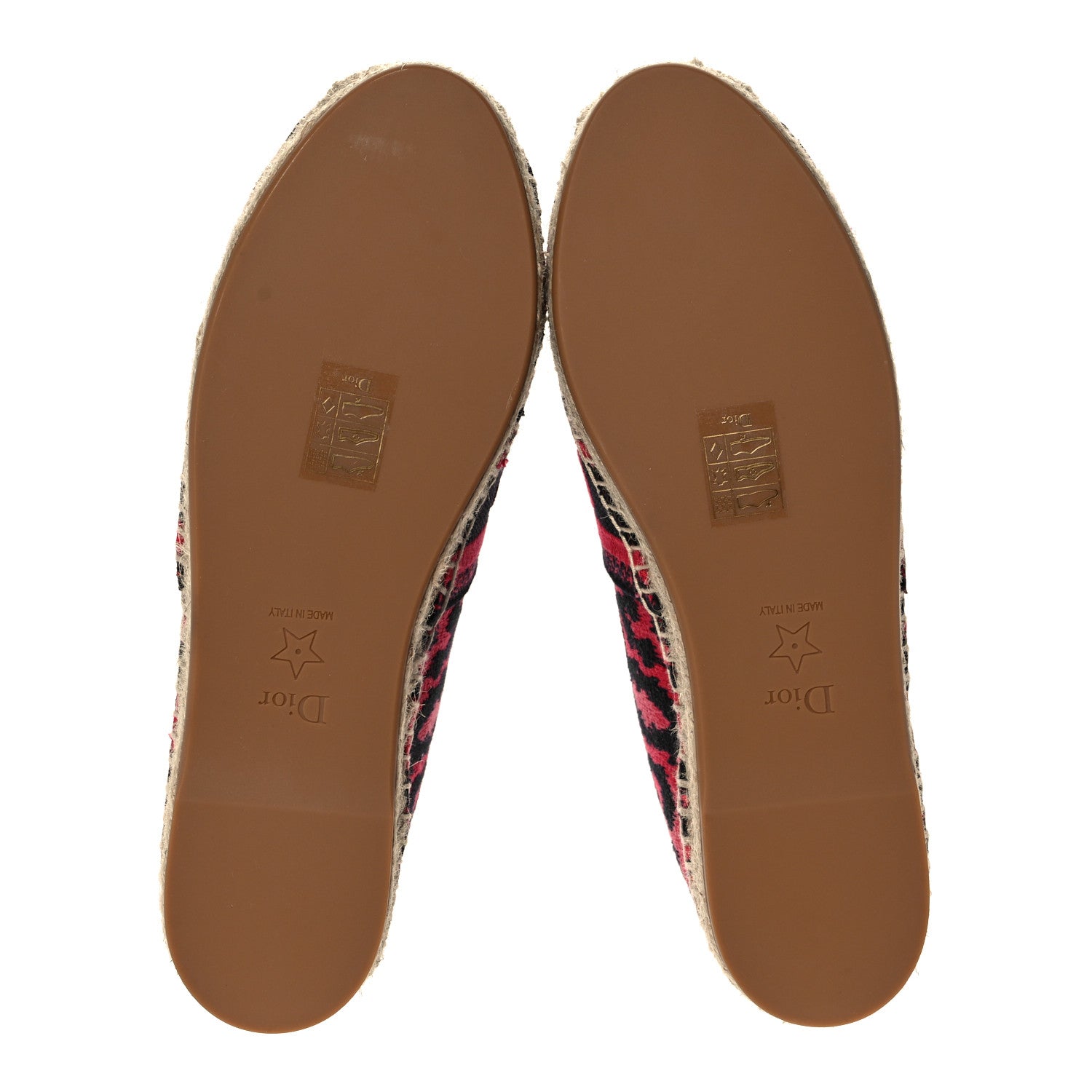Christian Dior Cotton Embroidered Leopard Print Granville Espadrille 36 Framboise 5 of 9