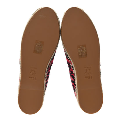 Christian Dior Cotton Embroidered Leopard Print Granville Espadrille 36 Framboise 5 of 9