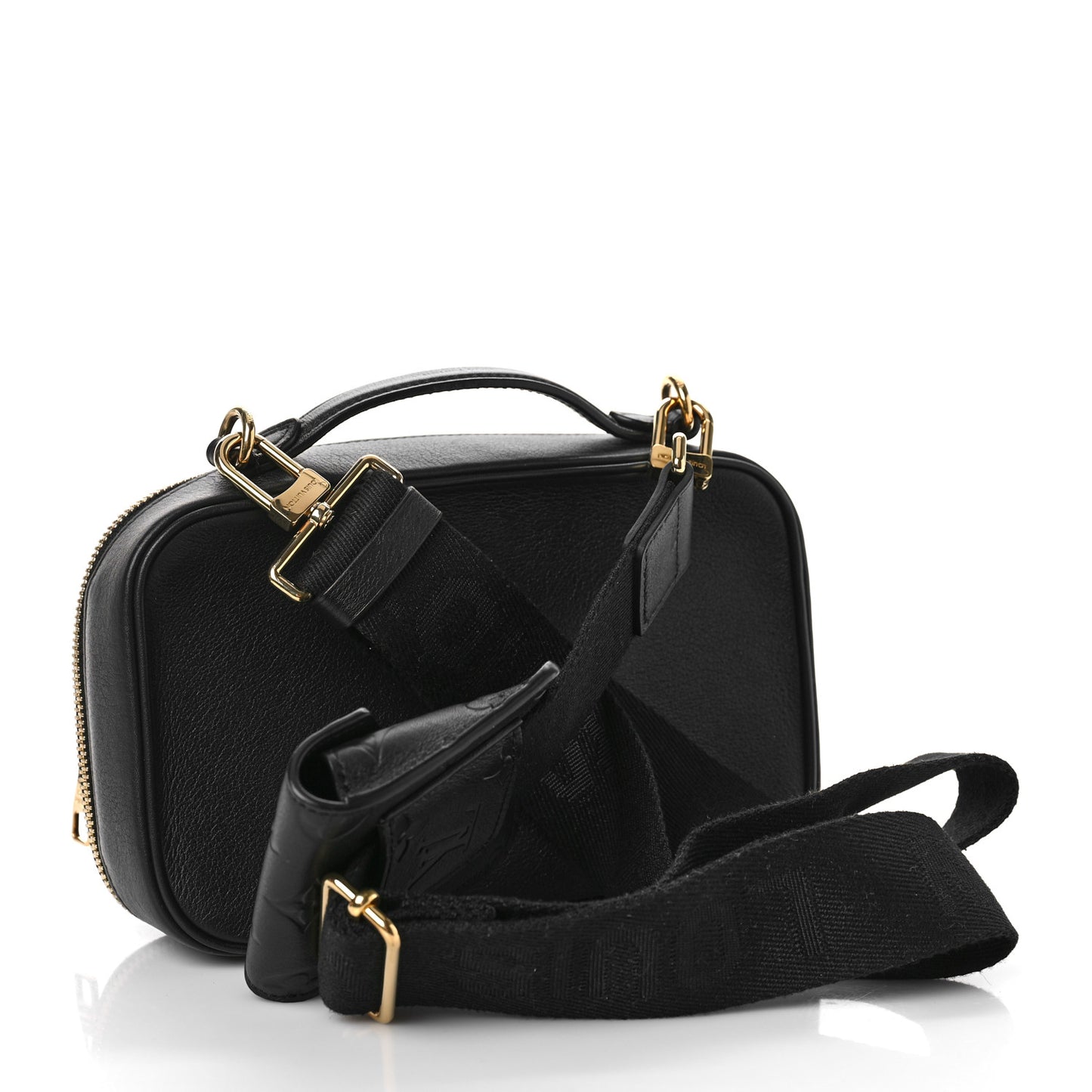 Calfskin Monogram Embossed Utility Bag Black