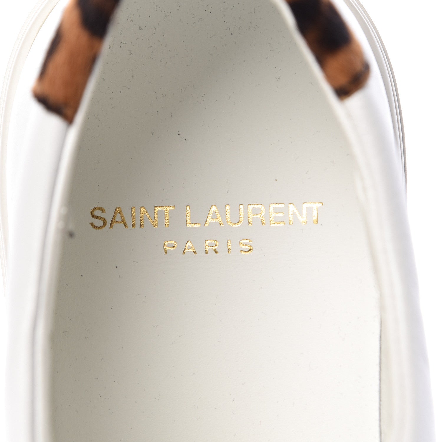 Saint Laurent Calfskin Pony Hair Leopard Print Andy Low Top Sneakers 36.5 Optic White 8 of 16