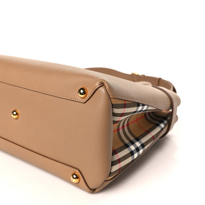 Burberry Derby Calfskin House Check Medium Banner Tote Camel 7 of 7