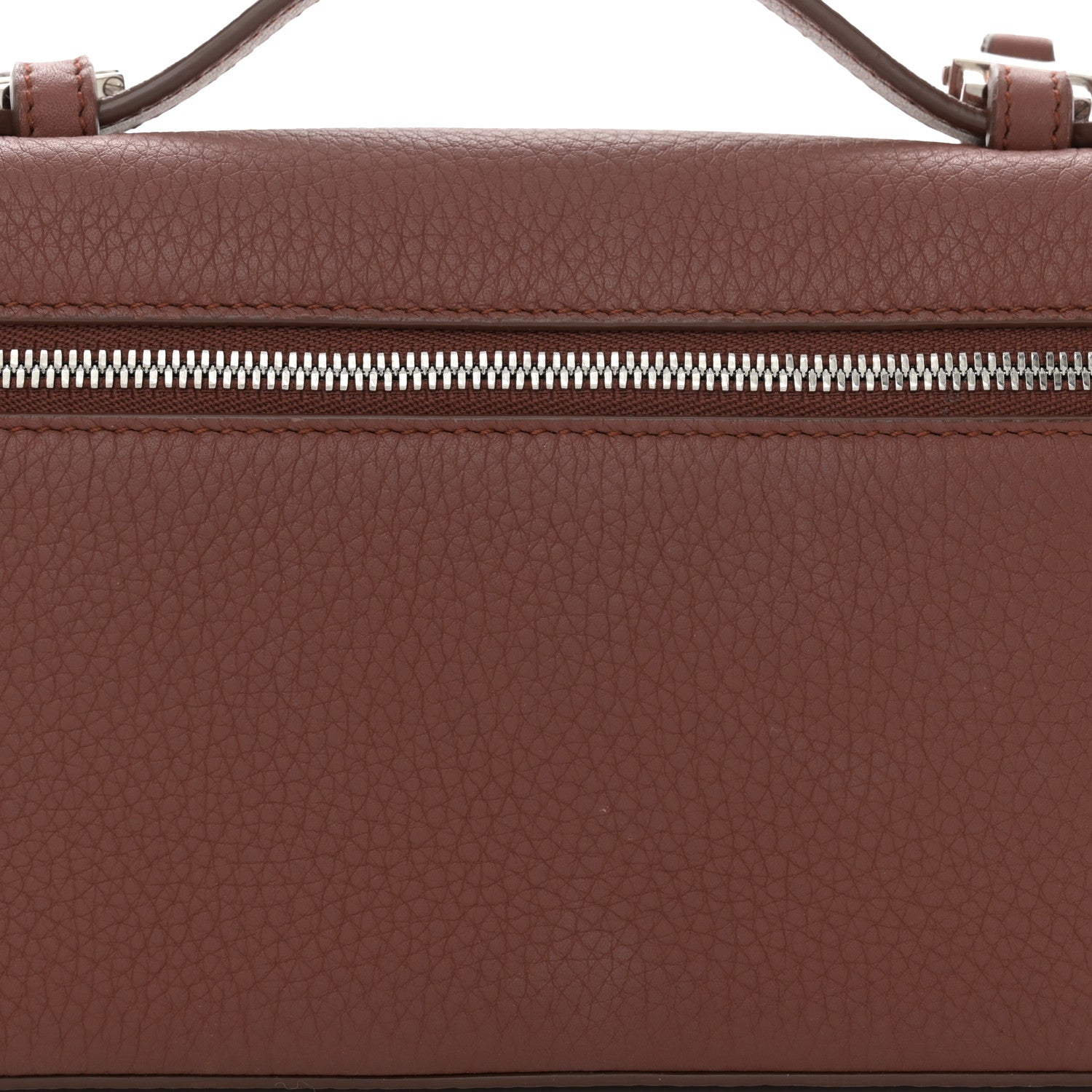Loro Piana Grained Calfskin L19 Extra Pocket Pouch Kummel 7 of 10