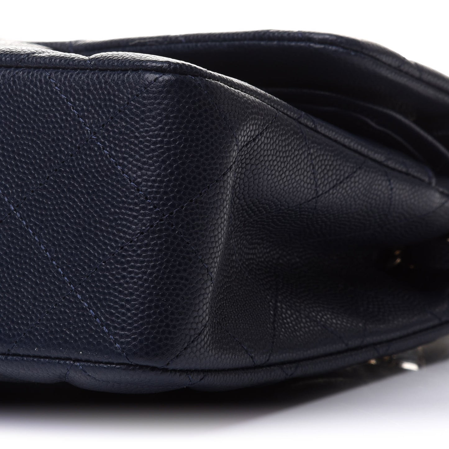 Caviar Quilted Small Double Flap Navy