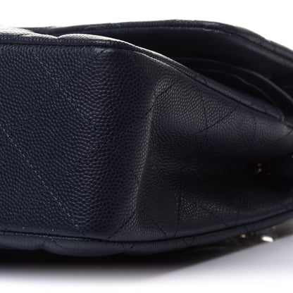 Chanel Caviar Quilted Small Double Flap Navy 10 of 11