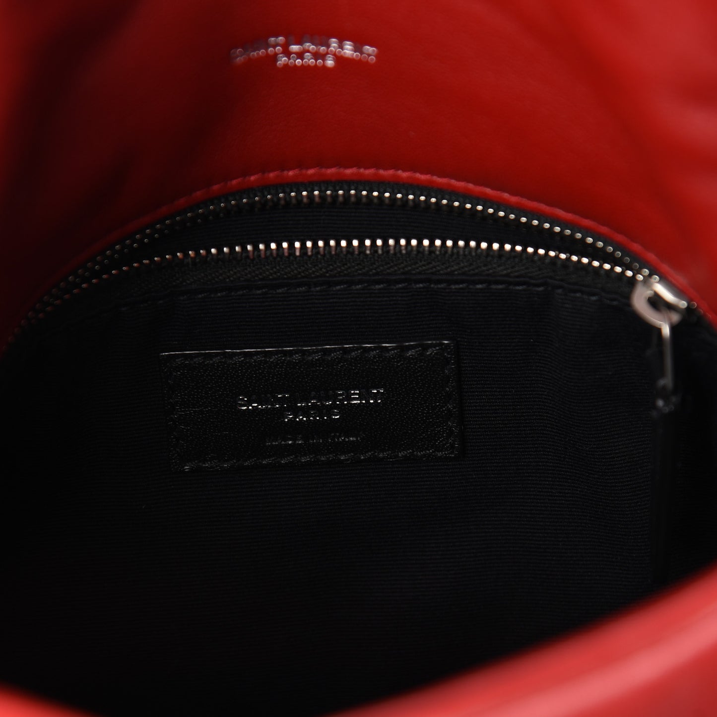 Lambskin Quilted Small Loulou Puffer Monogram Chain Satchel Red