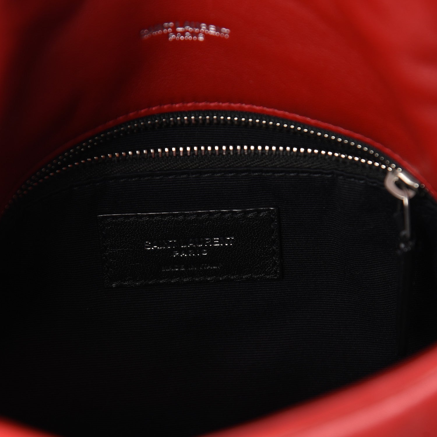 Saint Laurent Lambskin Quilted Small Loulou Puffer Monogram Chain Satchel Red 5 of 8