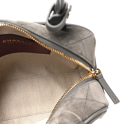 Chanel Suede Calfskin Small Perfect Bowling Bag Grey 5 of 11