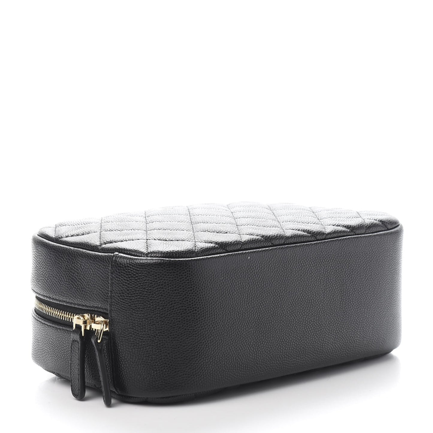 Caviar Quilted Curvy Pouch Cosmetic Case Black