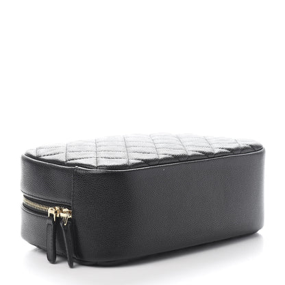 Chanel Caviar Quilted Curvy Pouch Cosmetic Case Black 4 of 7
