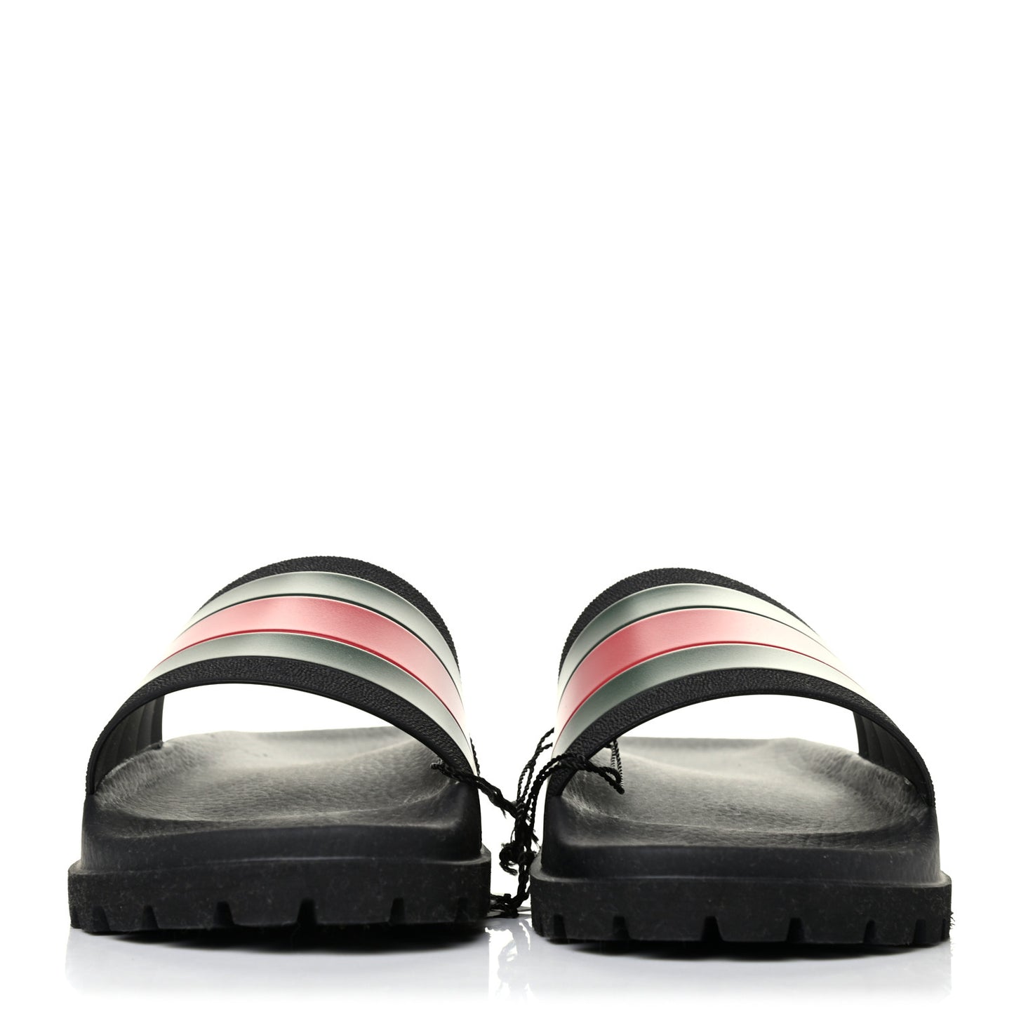 Rubber Web Mens Lug Sole Slide Sandals 7 Black Green Red