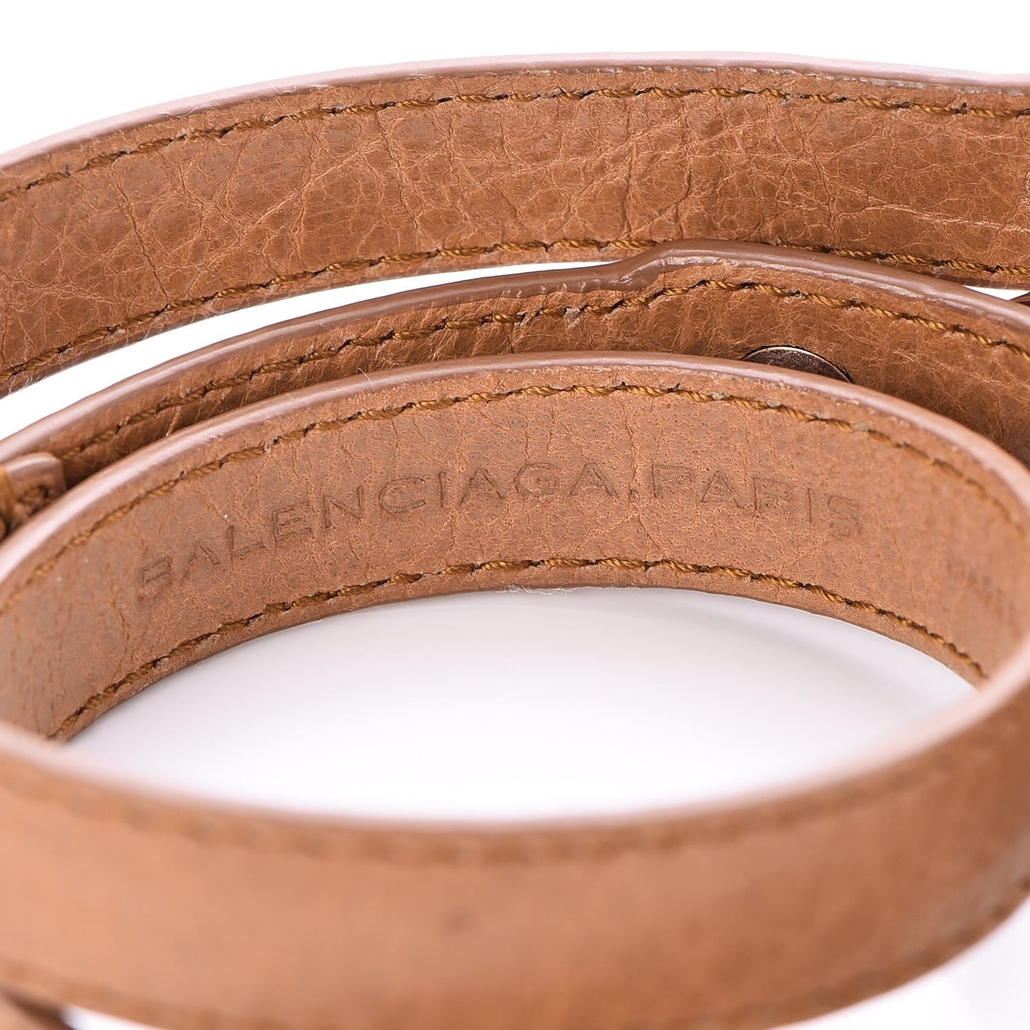 Agneau Giant Rose Gold Hardware Triple Tour M Bracelet Cumin
