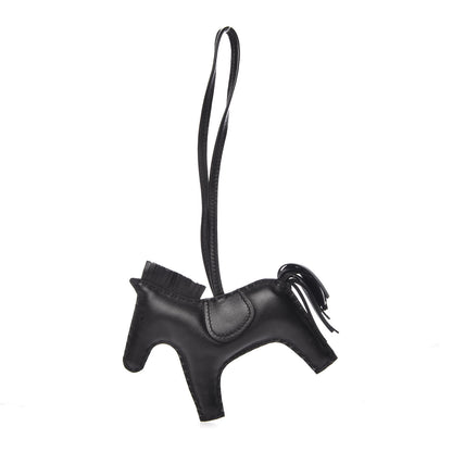 Hermes Milo Lambskin Grigri Rodeo Horse Bag Charm MM So Black 1 of 5