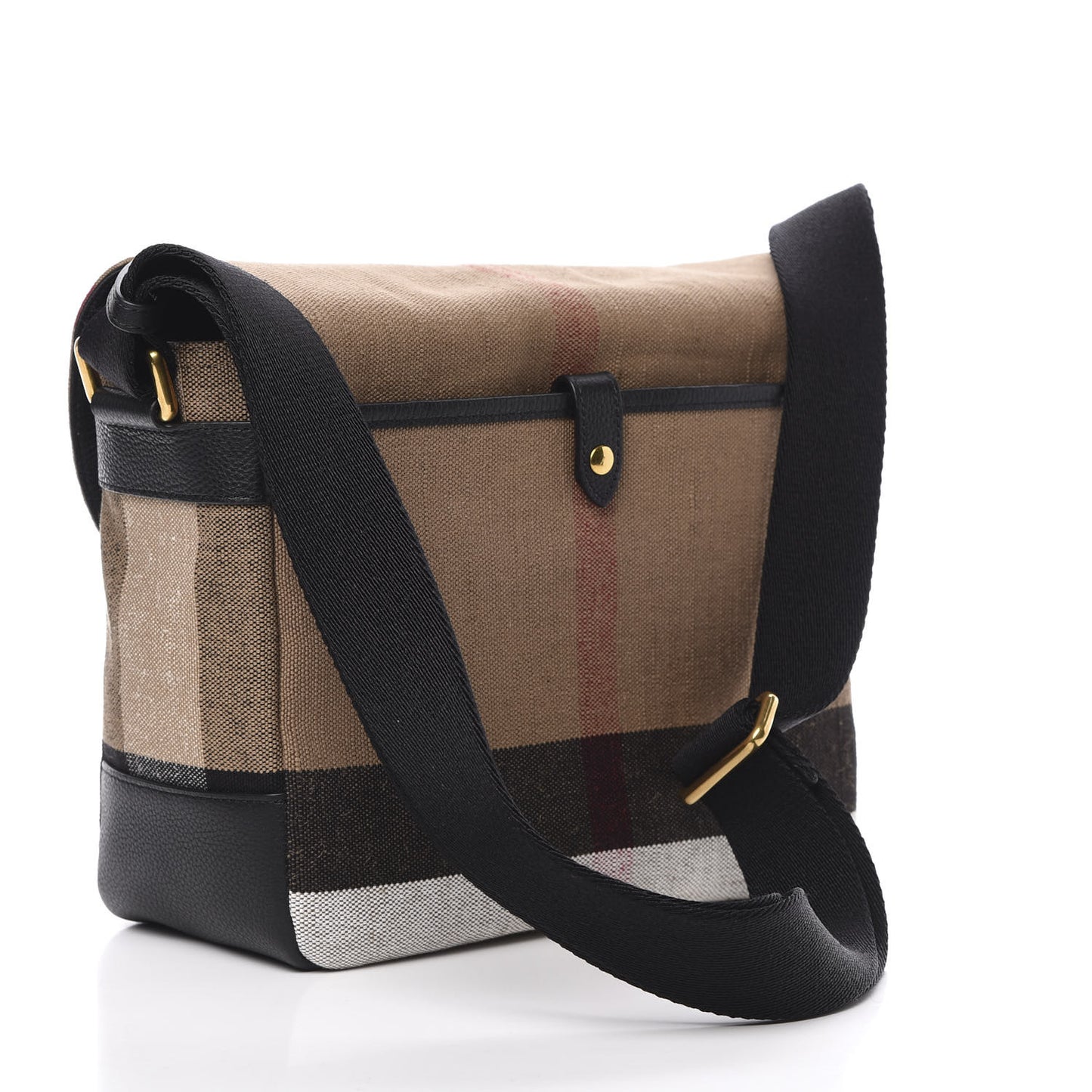Canvas Mega Check Large Baildon Messenger Bag Black