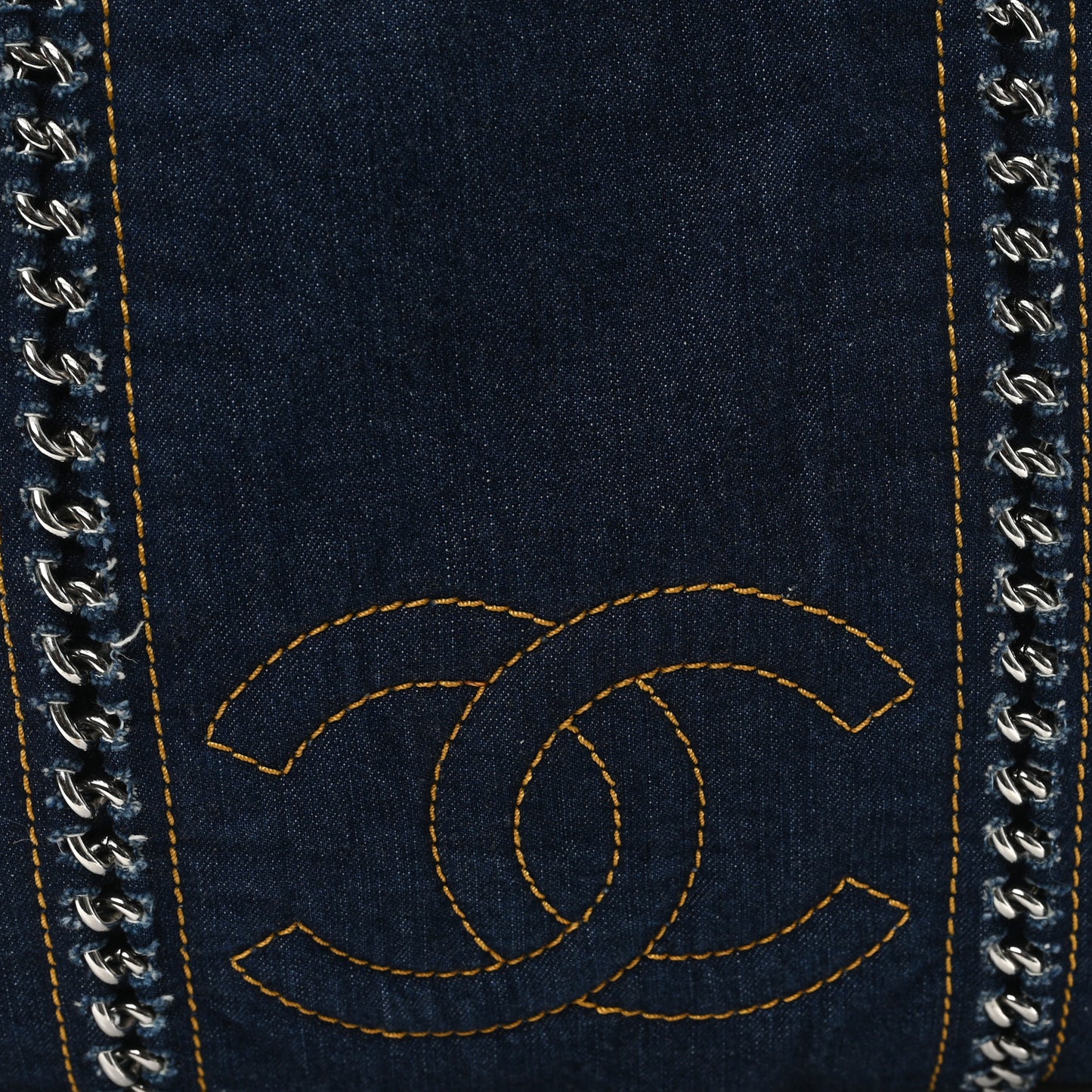 Denim Quilted Luxe Ligne Tote Blue