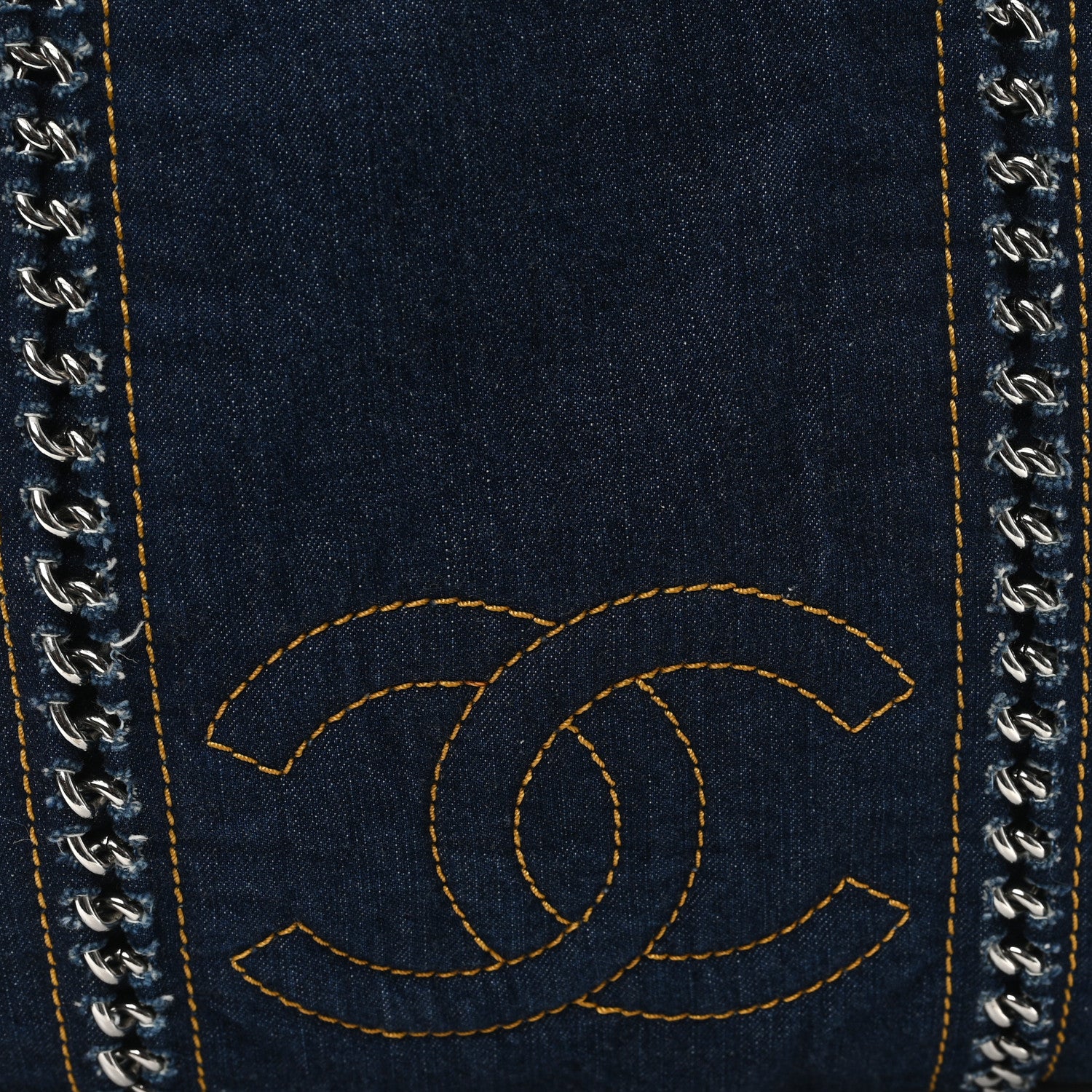 Chanel Denim Quilted Luxe Ligne Tote Blue 8 of 12