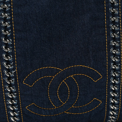 Chanel Denim Quilted Luxe Ligne Tote Blue 8 of 12