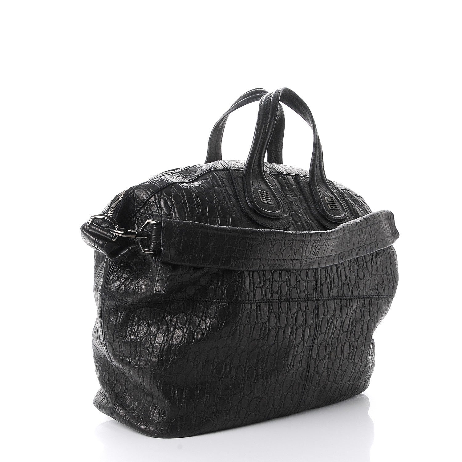 Givenchy Calfskin Crocodile Embossed Large Nightingale Black 3 of 7