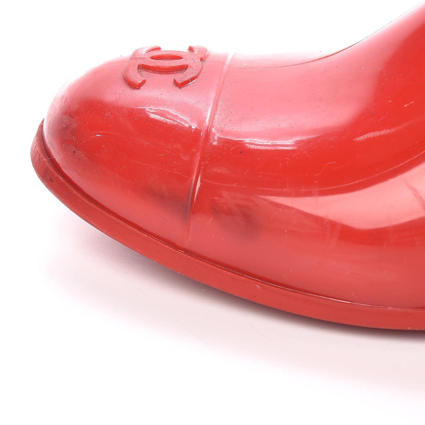 Rubber Camellia Rain Boots 37 Red