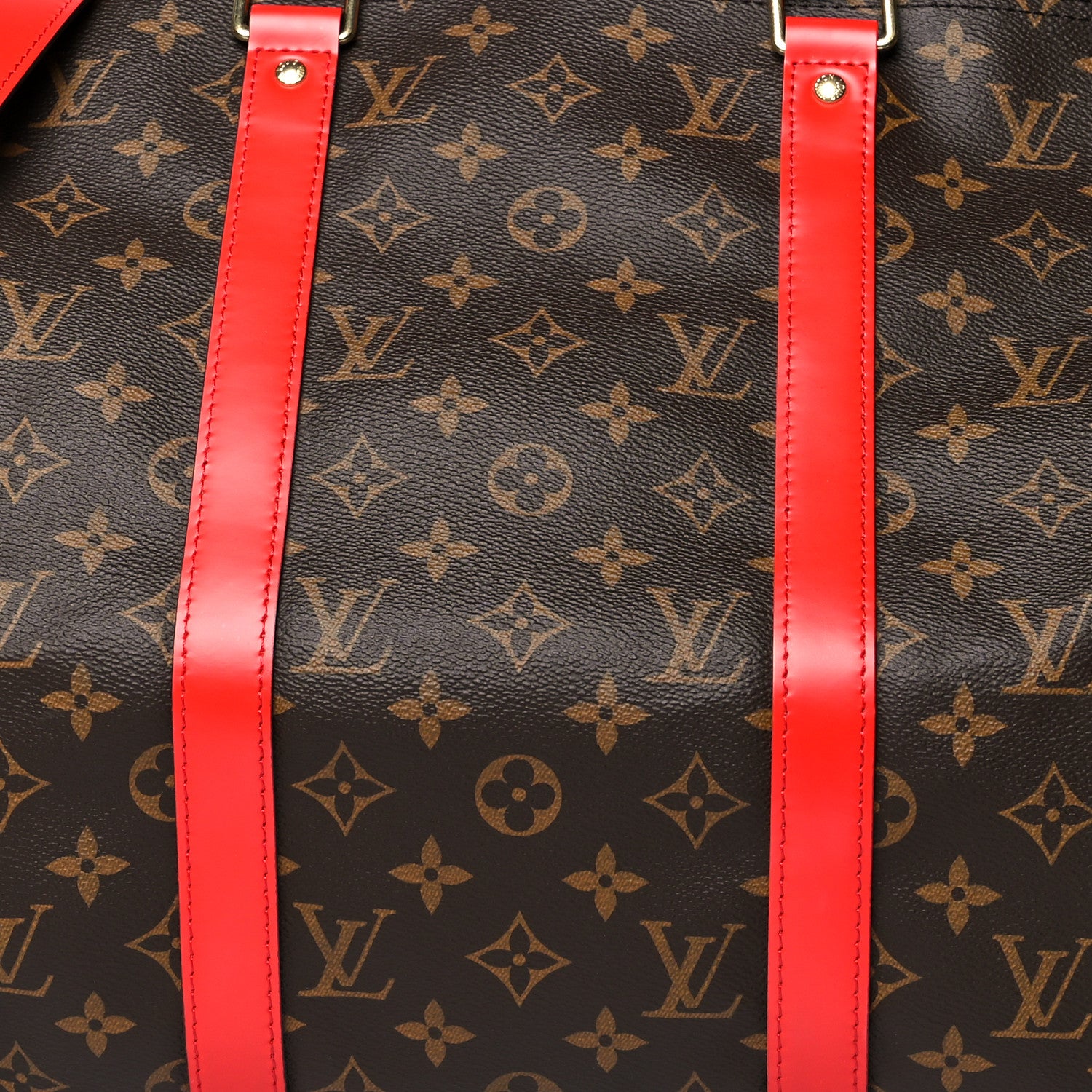 Louis Vuitton Calfskin Monogram Keepall Bandouliere 50 Coquelicot 8 of 12