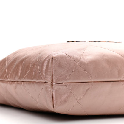 Chanel Metallic Calfskin Quilted Small Chanel 22 Pink 8 of 11