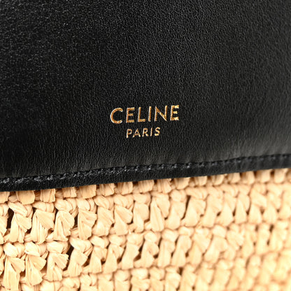 Celine Raffia Calfskin Basket Bag Natural Black 6 of 11