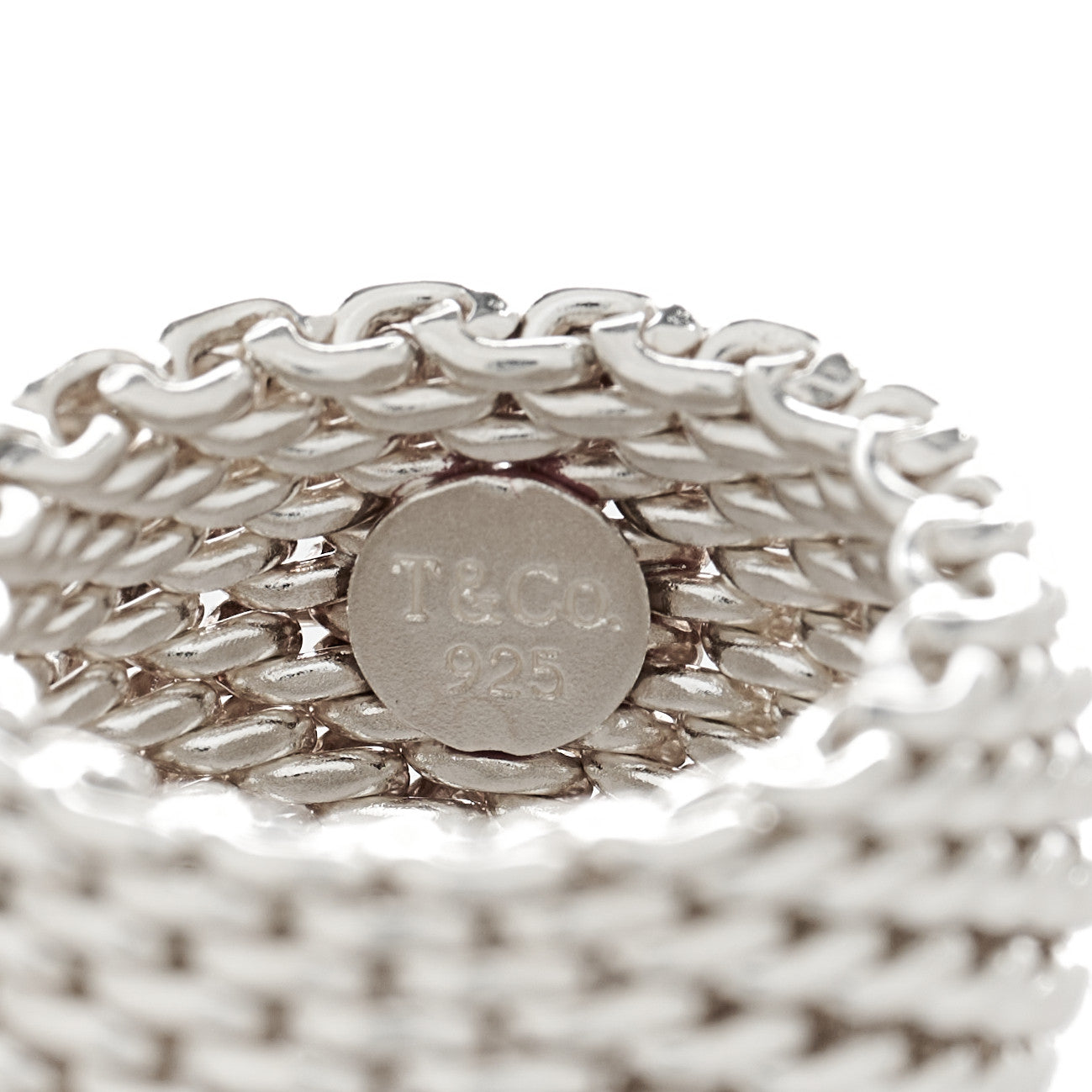 Tiffany Sterling Silver Somerset Mesh Ring 45 3.25 4 of 5