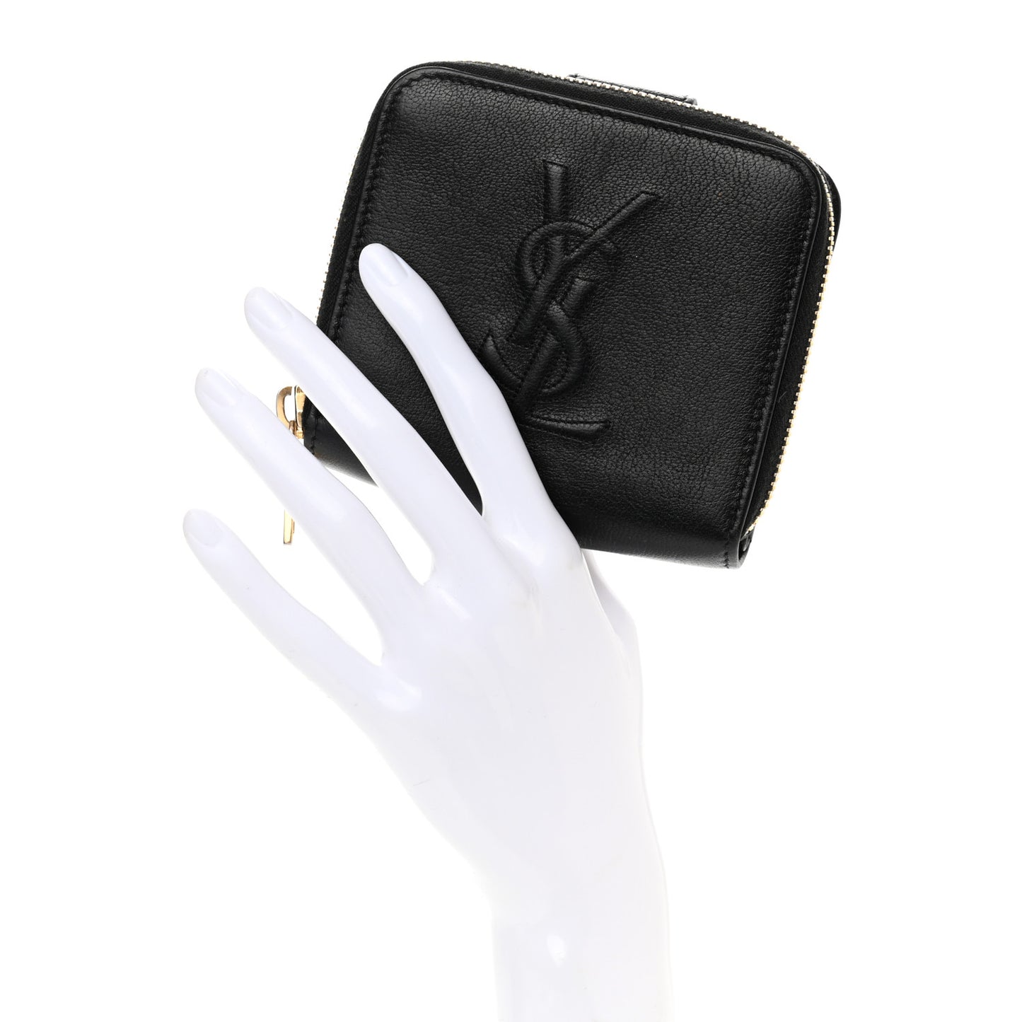 Goatskin Compact Wallet Black