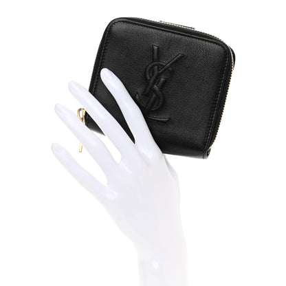Saint Laurent Goatskin Compact Wallet Black 2 of 10
