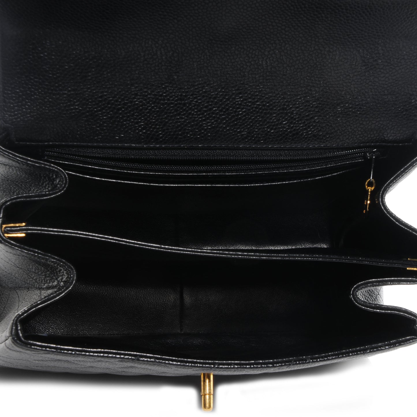 Caviar Flap Shoulder Bag Black