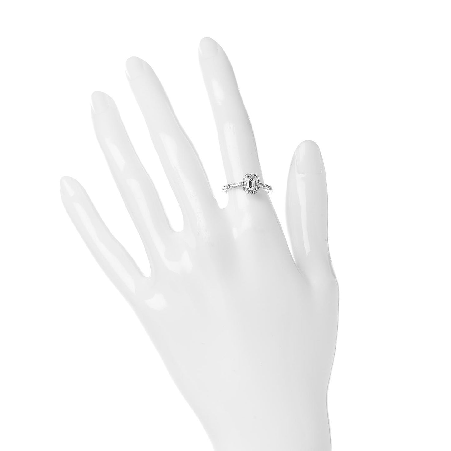 Platinum Diamond .43ct Soleste Emerald Cut Engagement Ring 51 5.75