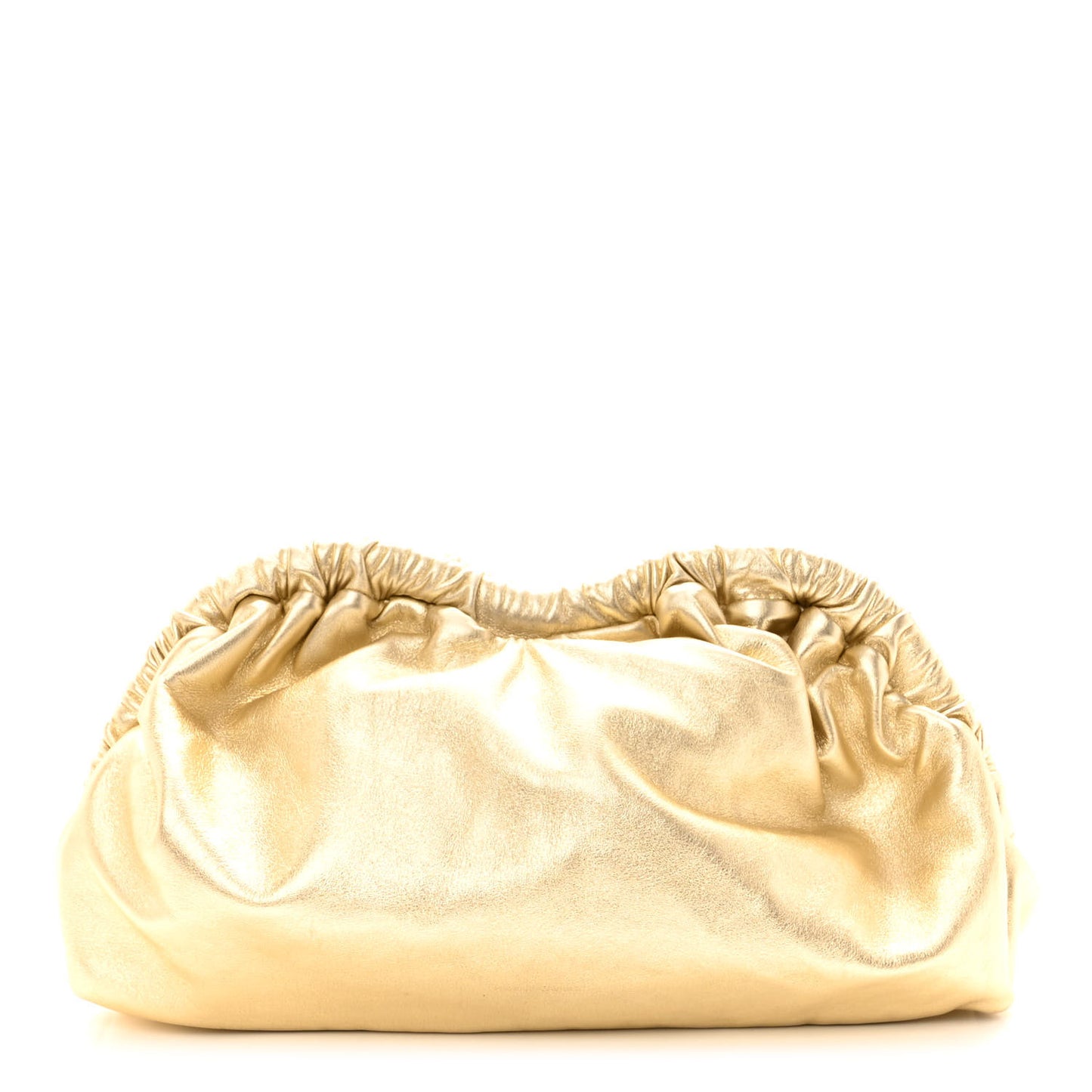 Metallic Lambskin Cloud Clutch Gold