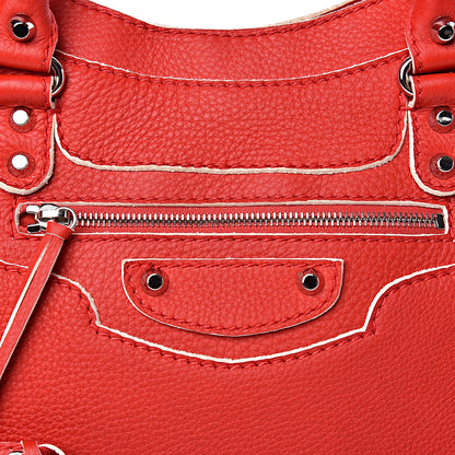 Balenciaga Supple Grained Calfskin Classic Silver Hardware Highlight City Rouge Fraise 13 of 14