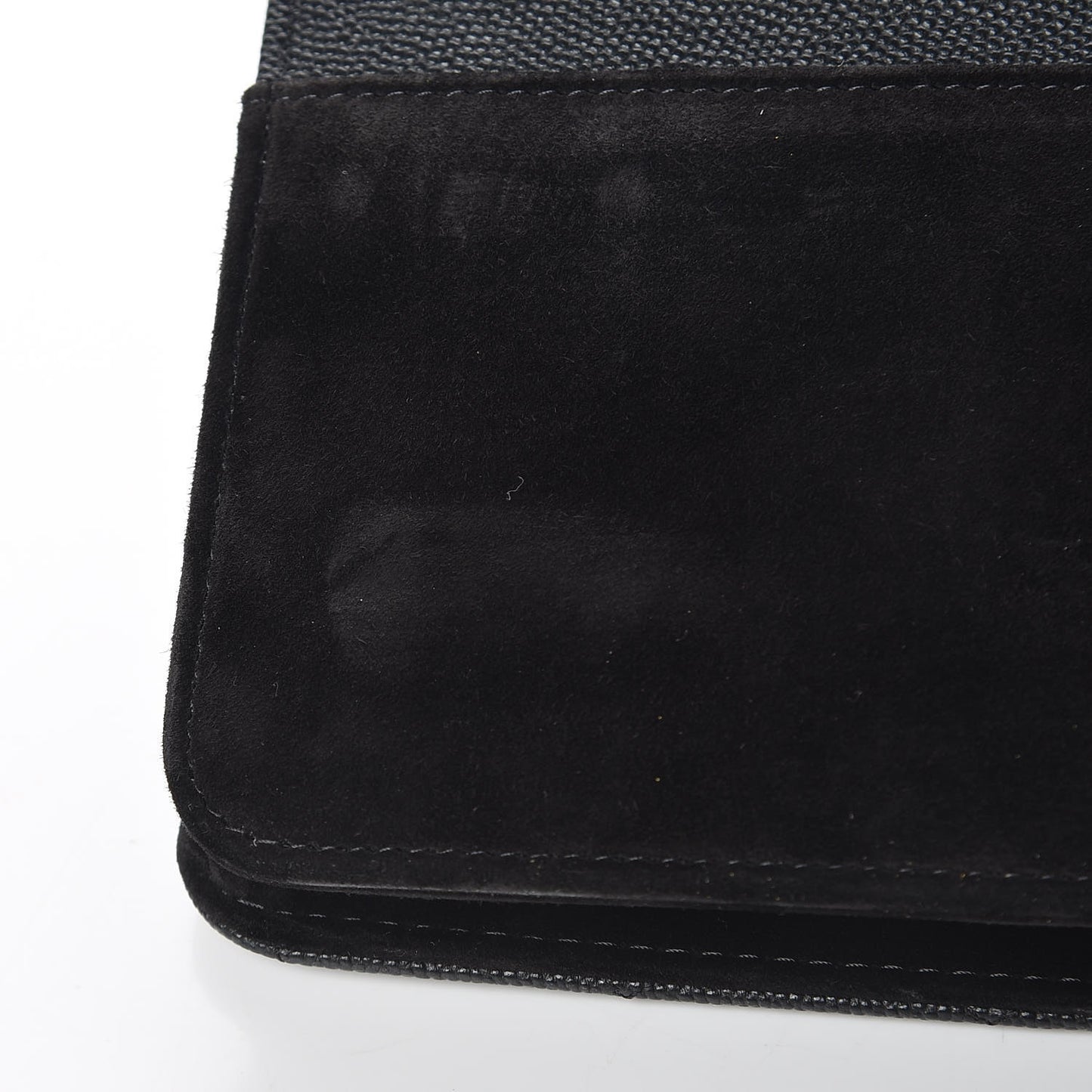 Caviar Suede Stitched Lady Coco Wallet On Chain WOC Black