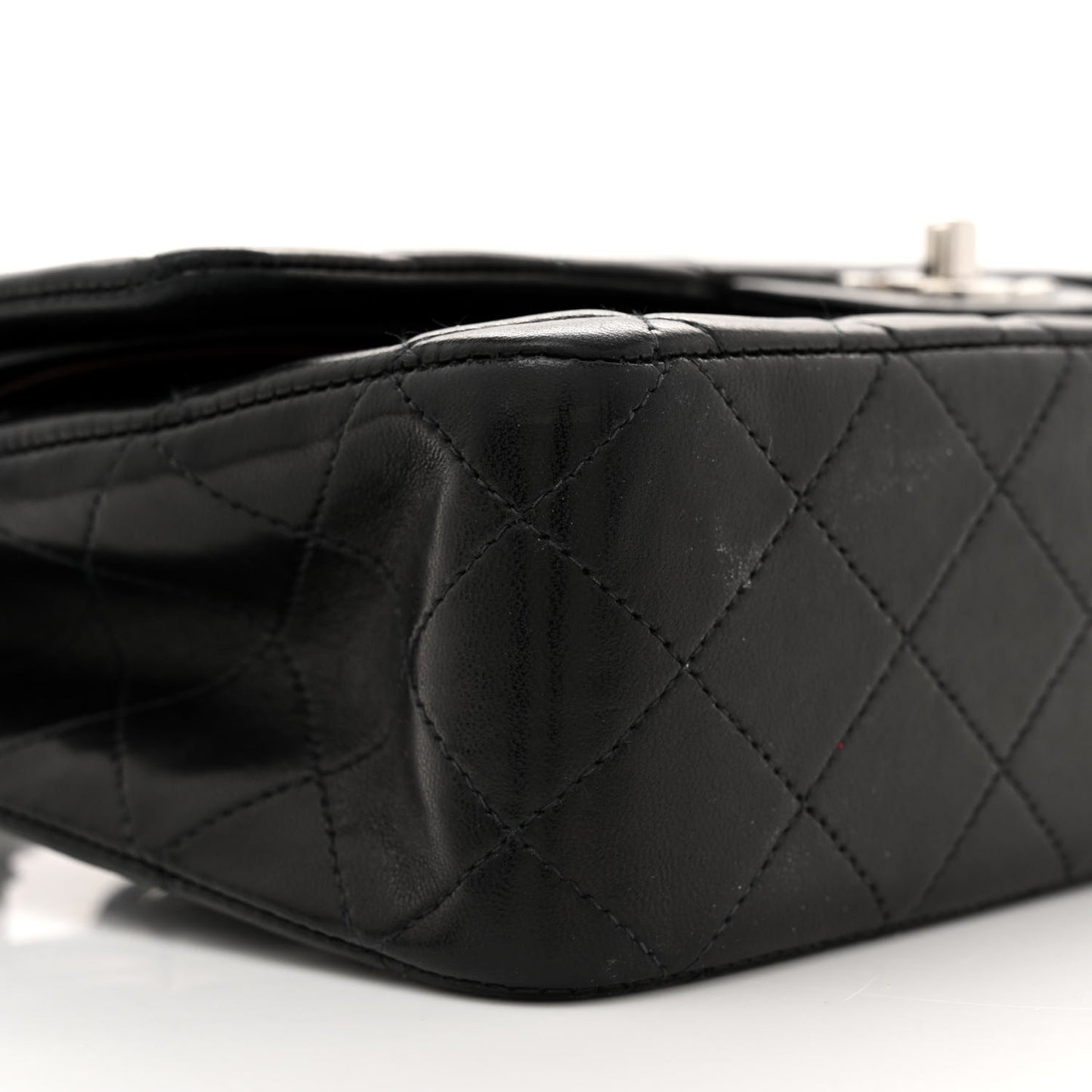 Lambskin Quilted Medium Double Flap Black