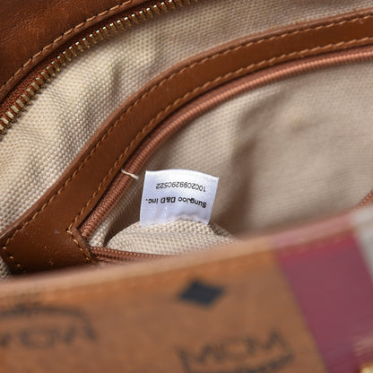 MCM Visetos Striped Crossbody Messenger Cognac 9 of 10