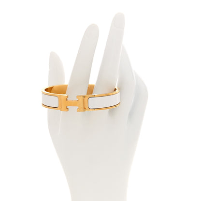 Hermes Enamel Narrow Clic Clac H Bracelet PM White 2 of 4