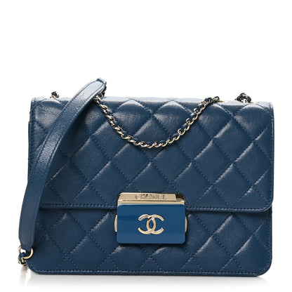 Chanel Sheepskin Quilted Beauty Lock Flap Blue 1 of 10