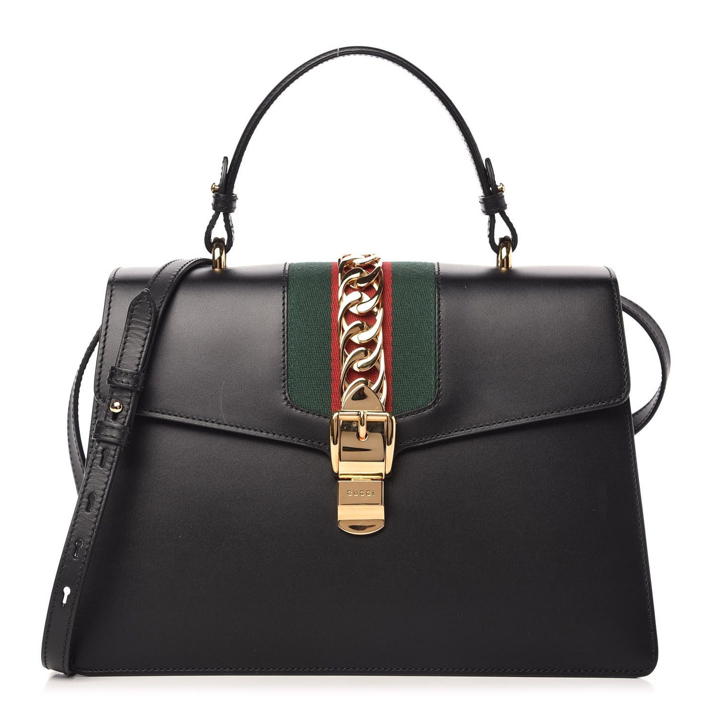 Calfskin Medium Sylvie Top Handle Bag Black