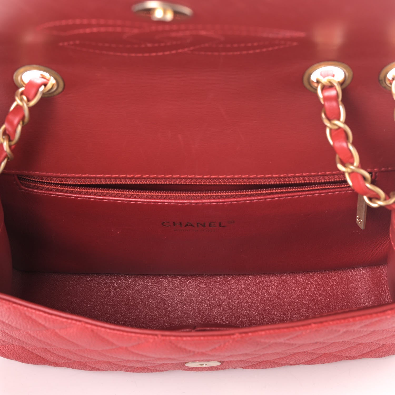 Chanel Caviar Quilted Medium CC Filigree Flap Red 4 of 4